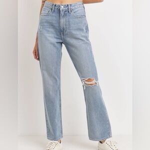 Just Black Denim High Rise Long Straight Jean